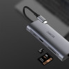 WIWU Adapter Alpha 831HRT USB-C to 3xUSB3.0+HDMI+RJ45+USB-C+SD+TF Card Grey - зображення 2