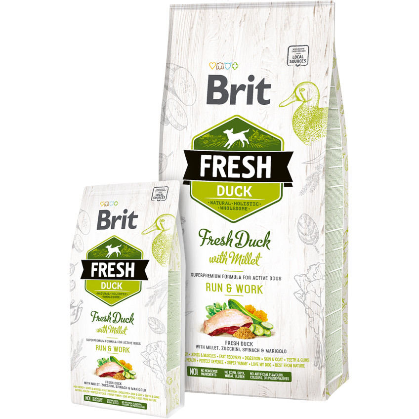 Brit Fresh Duck Millet Adult Run & Work 2,5 кг 170998/0823 - зображення 1