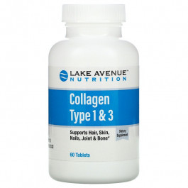 Lake Avenue Nutrition Hydrolyzed Collagen Type 1 & 3 1,000 mg 60 tabs /20 servings/