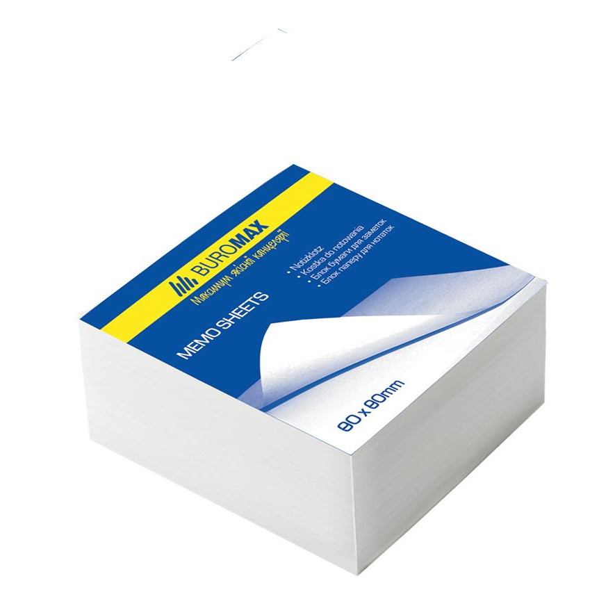 BuroMax Блок белой бумаги для записей  BM.2205, 80х80х50 мм, 500 лист, не склеенный - зображення 1