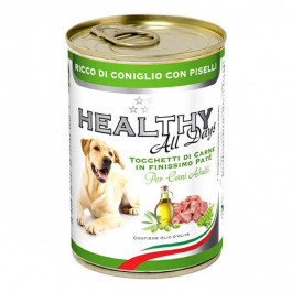 Healthy All days dog pate rabbit and peas 400 г (8015912504449)