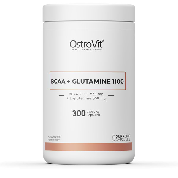OstroVit BCAA + Glutamine 1100 mg 300 caps /60 servings/ - зображення 1