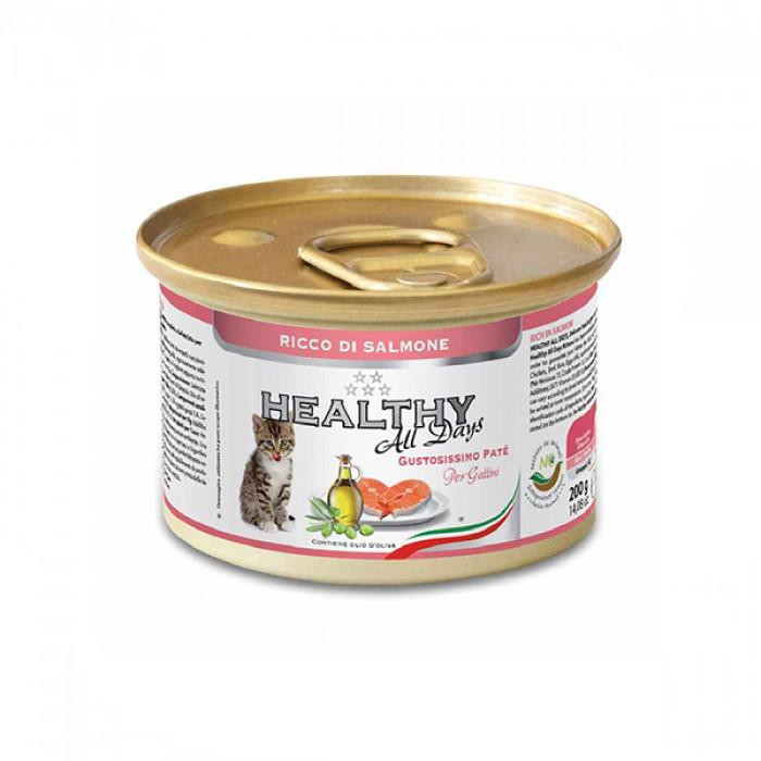 Healthy alldays cat pate’ salmon kitten 200 г (8015912504630) - зображення 1