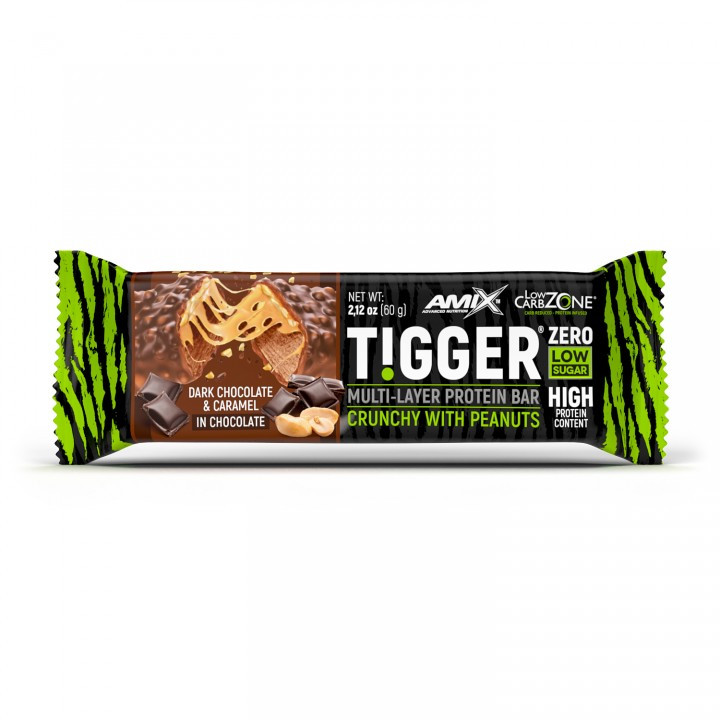 Amix Tigger Zero Bar 60 g Dark Chocolate Caramel - зображення 1