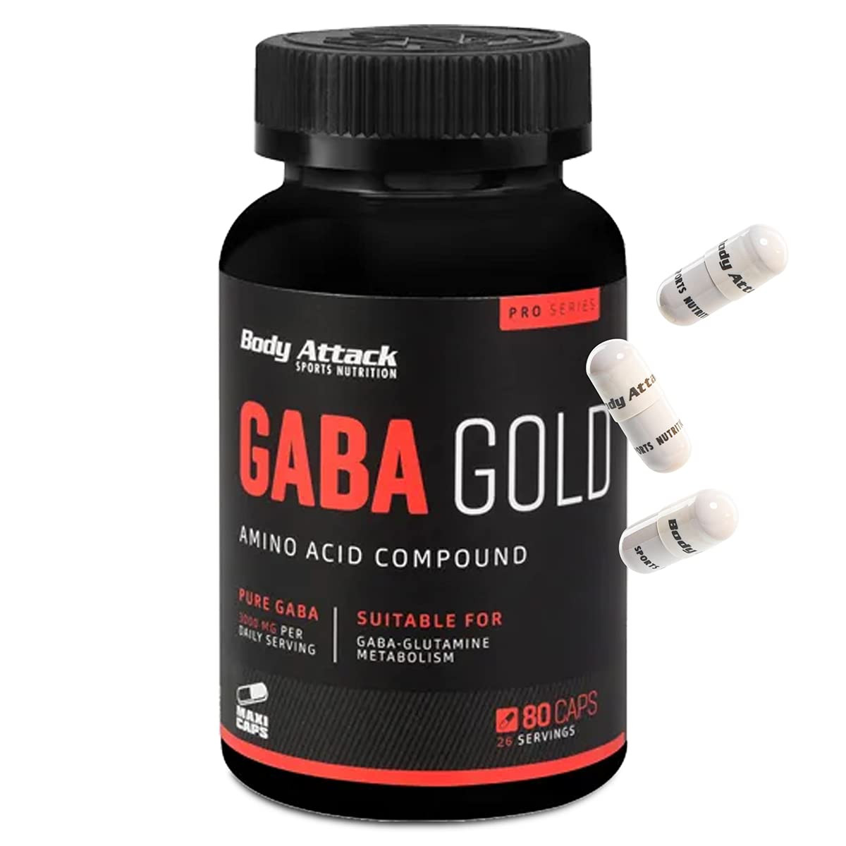 Body Attack GABA Gold 80 caps /26 servings/ - зображення 1