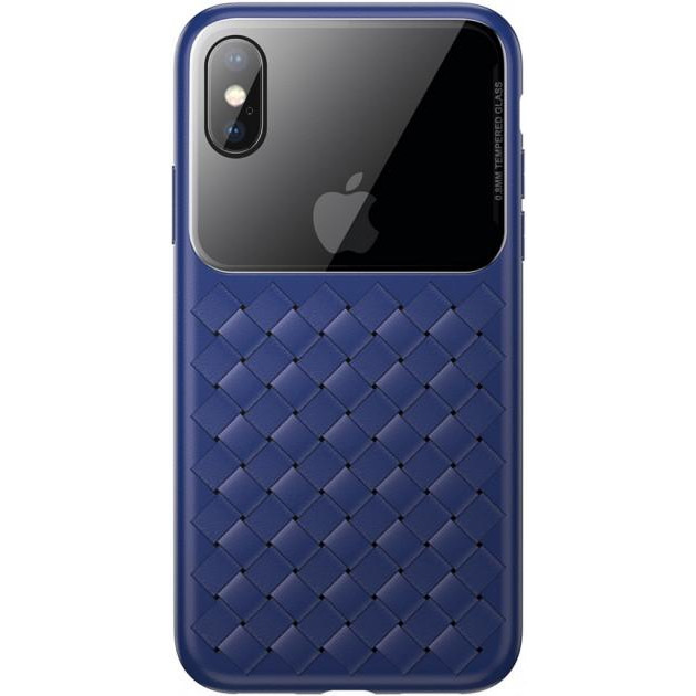 Baseus Glass & Weaving iPhone XS/X Blue (WIAPIPH58-BL03) - зображення 1
