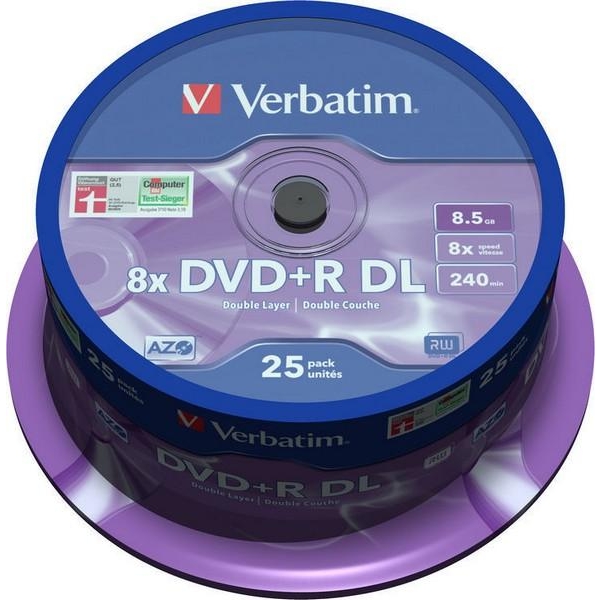 Verbatim DVD+R DL 8,5GB 8x Spindle Packaging 25шт (43757) - зображення 1