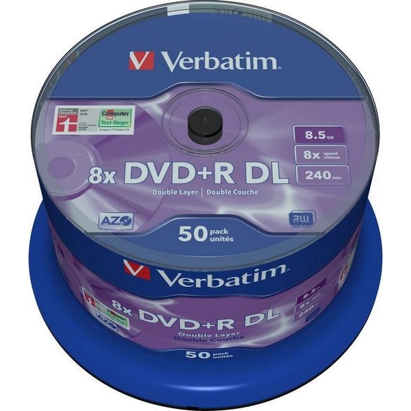 Verbatim DVD+R DL 8,5GB 8x Spindle Packaging 50шт (43758) - зображення 1