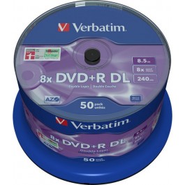 Verbatim DVD+R DL 8,5GB 8x Spindle Packaging 50шт (43758)