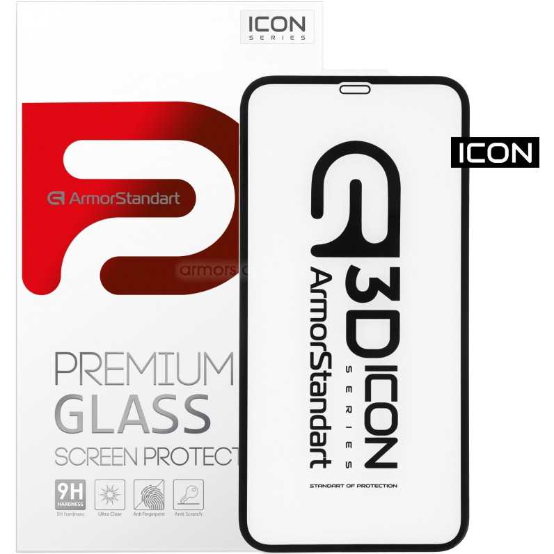 ArmorStandart Защитное стекло Icon 3D для Apple iPhone 11/XR Black (ARM55979-GI3D-BK) - зображення 1