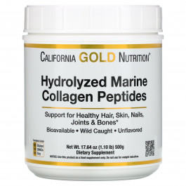 California Gold Nutrition Hydrolyzed Marine Collagen Peptides 500 g /100 servings/ Unflavored