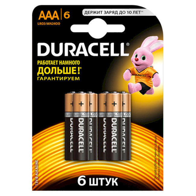 Duracell AAA bat Alkaline 6шт Basic 81483511 - зображення 1