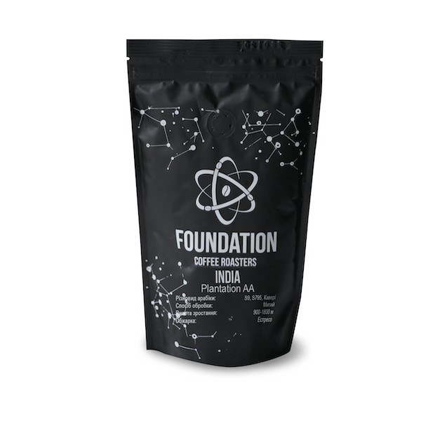 Foundation Coffee Roasters India Plantation AA в зернах 250 г - зображення 1