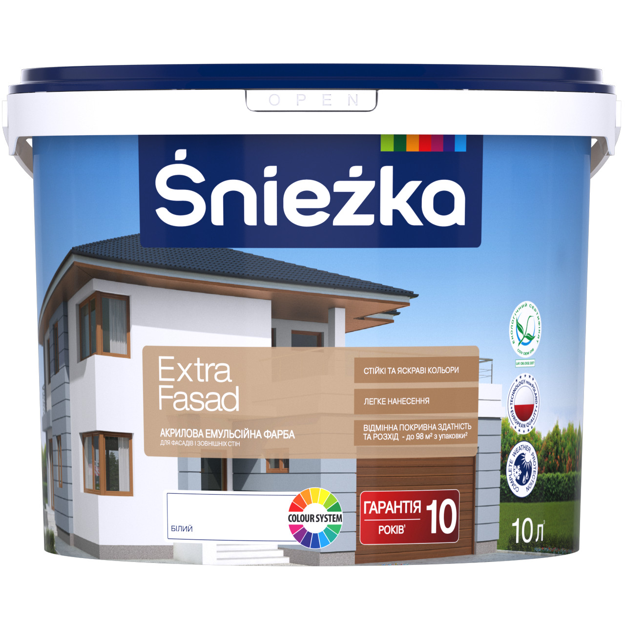 Sniezka Extra fasad 10л купить в интернет-магазине: цены на краска фасадная  Extra fasad 10л - отзывы и обзоры, фото и характеристики. Сравнить  предложения в Украине: Киев, Харьков, Одесса, Днепр на Hotline.ua