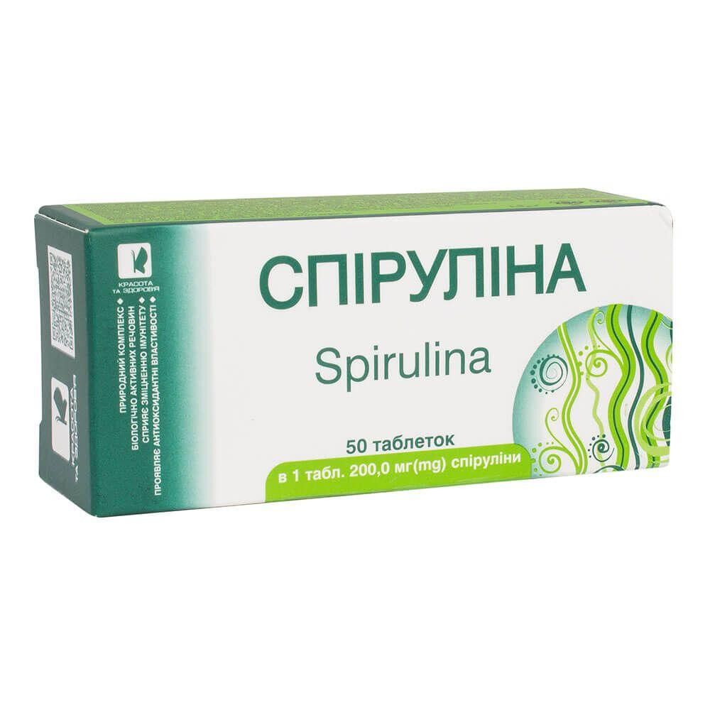 Красота и Здоровье Спирулина, ENJEE (200 мг спирулины), 50 таблеток, (ENJ-Spirulina-50) - зображення 1