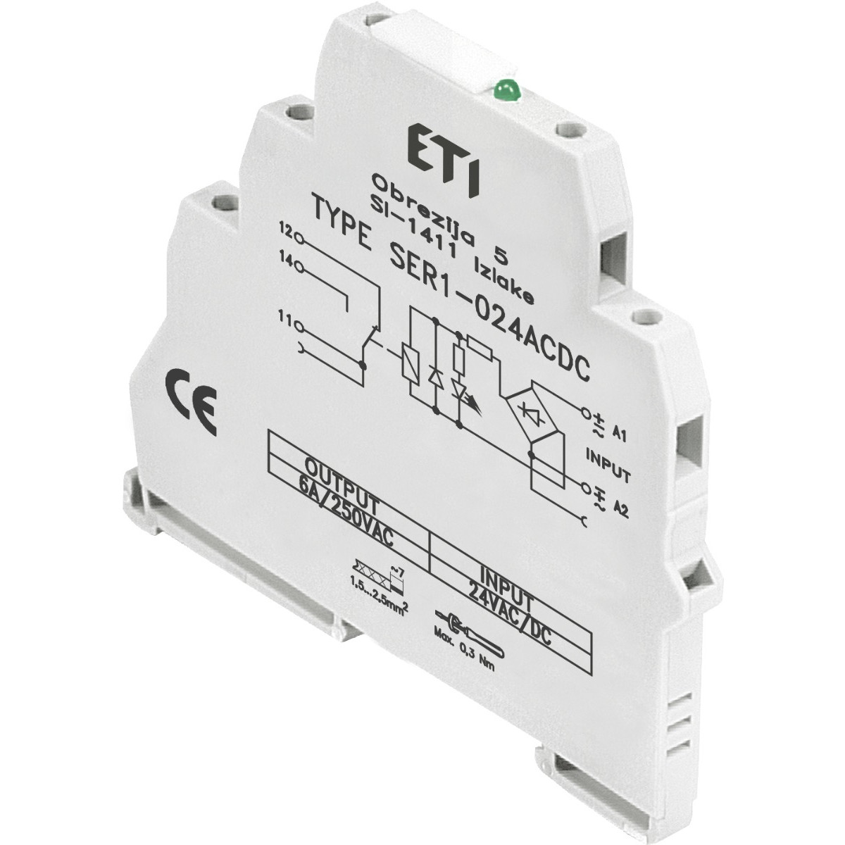 ETI SER1-024 ACDC 1CO 6A AC1 250V AC (2473052) - зображення 1