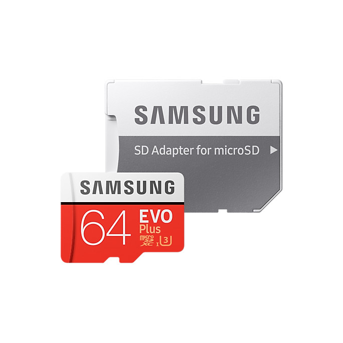 Samsung 64 GB microSDXC Class 10 UHS-I U3 EVO Plus + SD Adapter MB-MC64GA - зображення 1