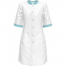 Мой портной Медицинский халат женский, белый/нежно-зеленый, размер 48