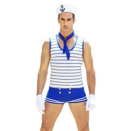 JSY Sexy Lingerie Костюм моряка JSY Seaman бело-синий: шорты + майка + перчатки + галстук + головной убор (80520176606