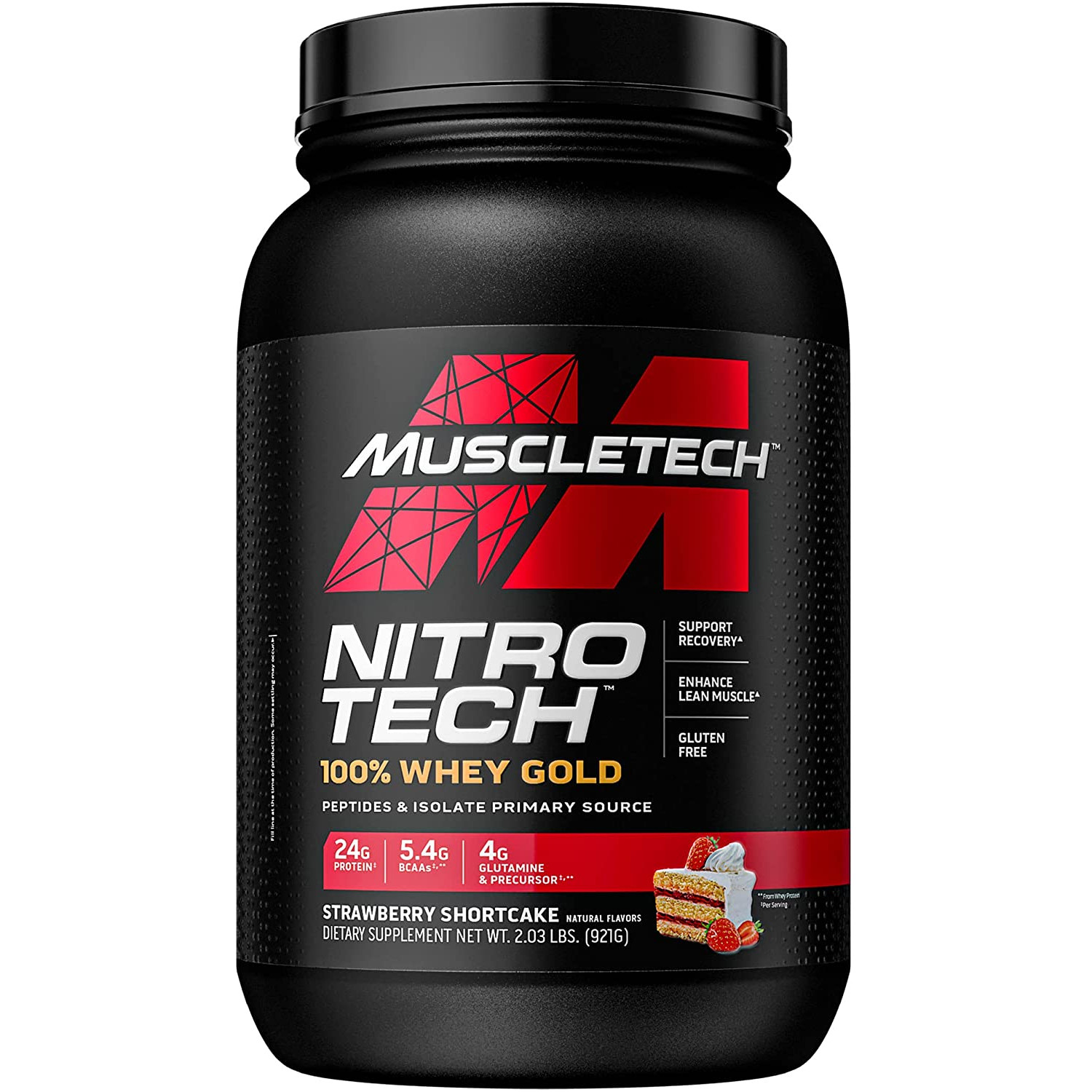 MuscleTech Nitro-Tech 100% Whey Gold 921 g /28 servings/ Strawberry Shortcake - зображення 1