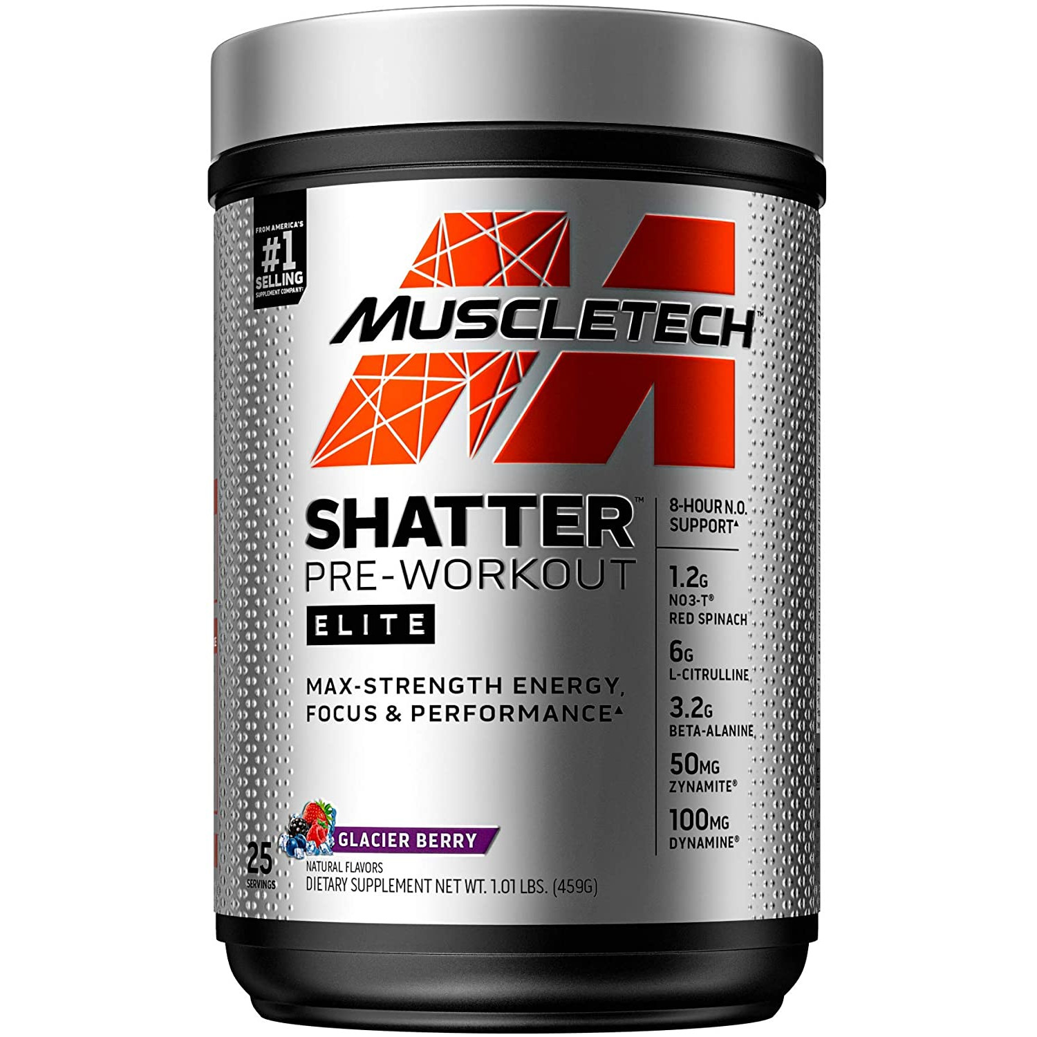 MuscleTech Shatter Pre-Workout Elite 459 g /25 servings/ Glacier Berry - зображення 1