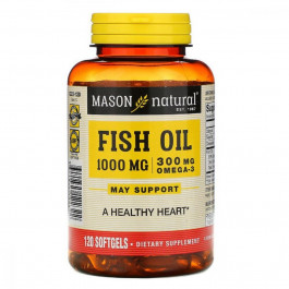 Mason Natural Рыбий жир с омега-3 (Omega-3 Fish Oil) 1000 мг 120 капсул