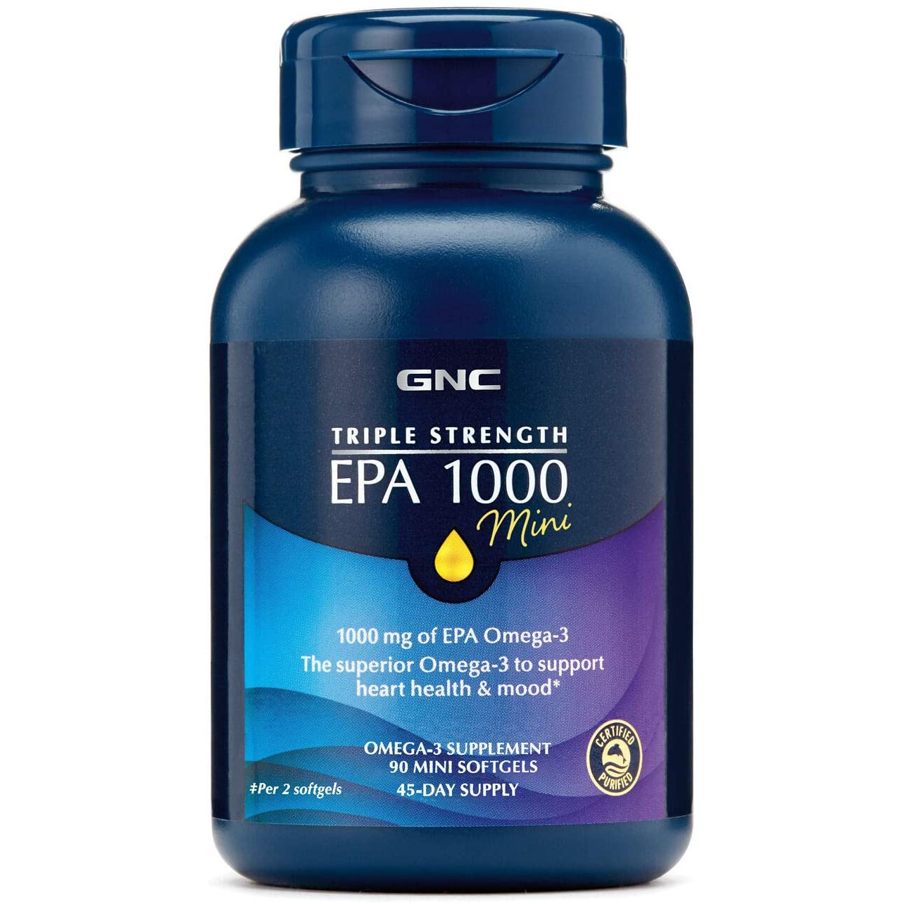GNC Triple Strength EPA 1000 Mini 90 softgels /45 servings/ - зображення 1