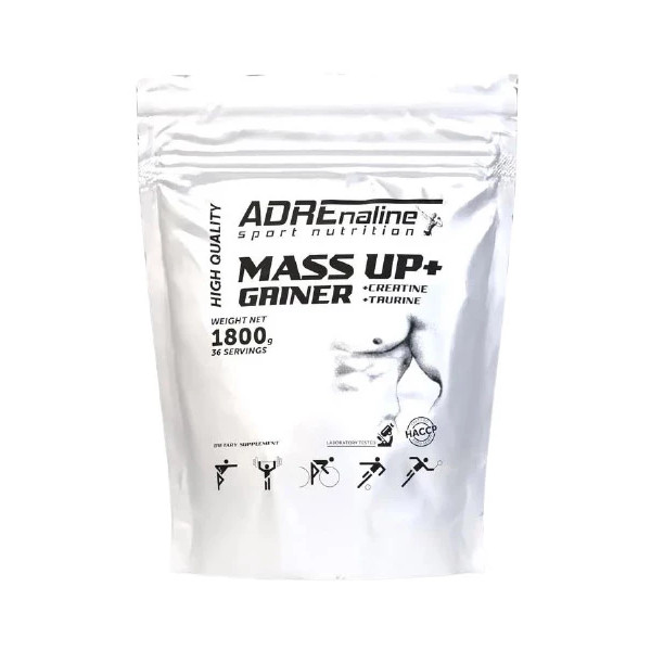 Adrenaline Sport Nutrition 100% Mass Up Gainer 1800 g /36 servings/ Banana - зображення 1