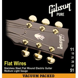 Gibson Flat Wires Stainless Steel Flatwound Medium Light (11-51) (SEG-1040ML)
