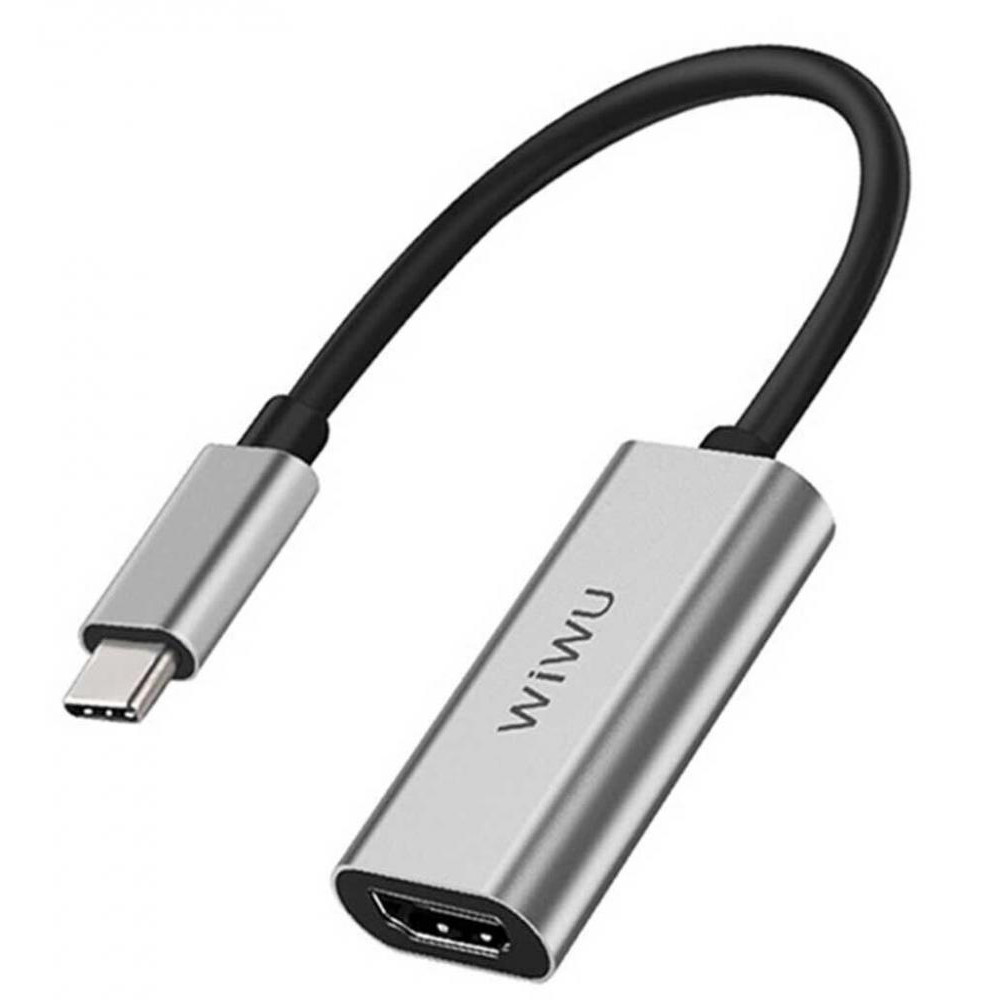WIWU Alpha Type-C to HDMI USB-C HUB Gray 0.12m (BS-0154) - зображення 1
