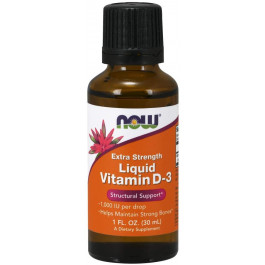 Now Liquid Vitamin D-3 Extra Strength, 1,000 IU 30 ml /1071 servings/ Unflavored