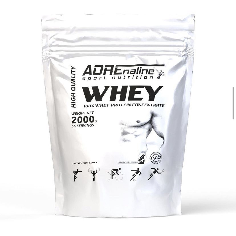 Adrenaline Sport Nutrition 100% Whey Protein Concentrate 2000 g /66 servings/ - зображення 1