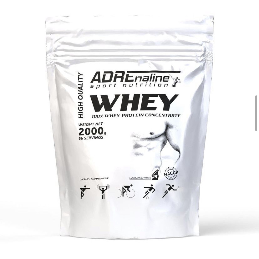 Adrenaline Sport Nutrition 100% Whey Protein Concentrate 2000 g /66 servings/ Strawberry - зображення 1