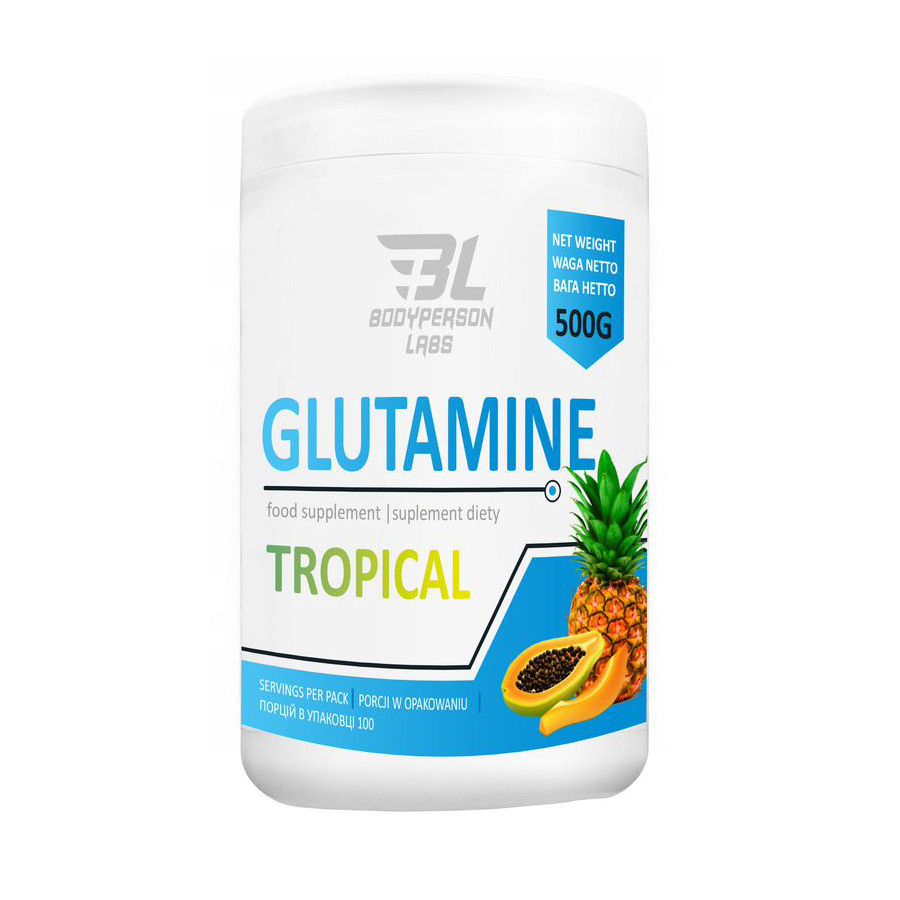 BodyPerson Labs Glutamine 500 g /100 servings/ Tropical - зображення 1