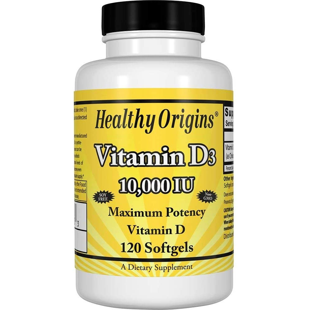 Healthy Origins Vitamin D3 Gels 10,000 IU 120 softgels - зображення 1