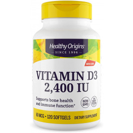 Healthy Origins Vitamin D3 Gels 2,400 IU 120 softgels