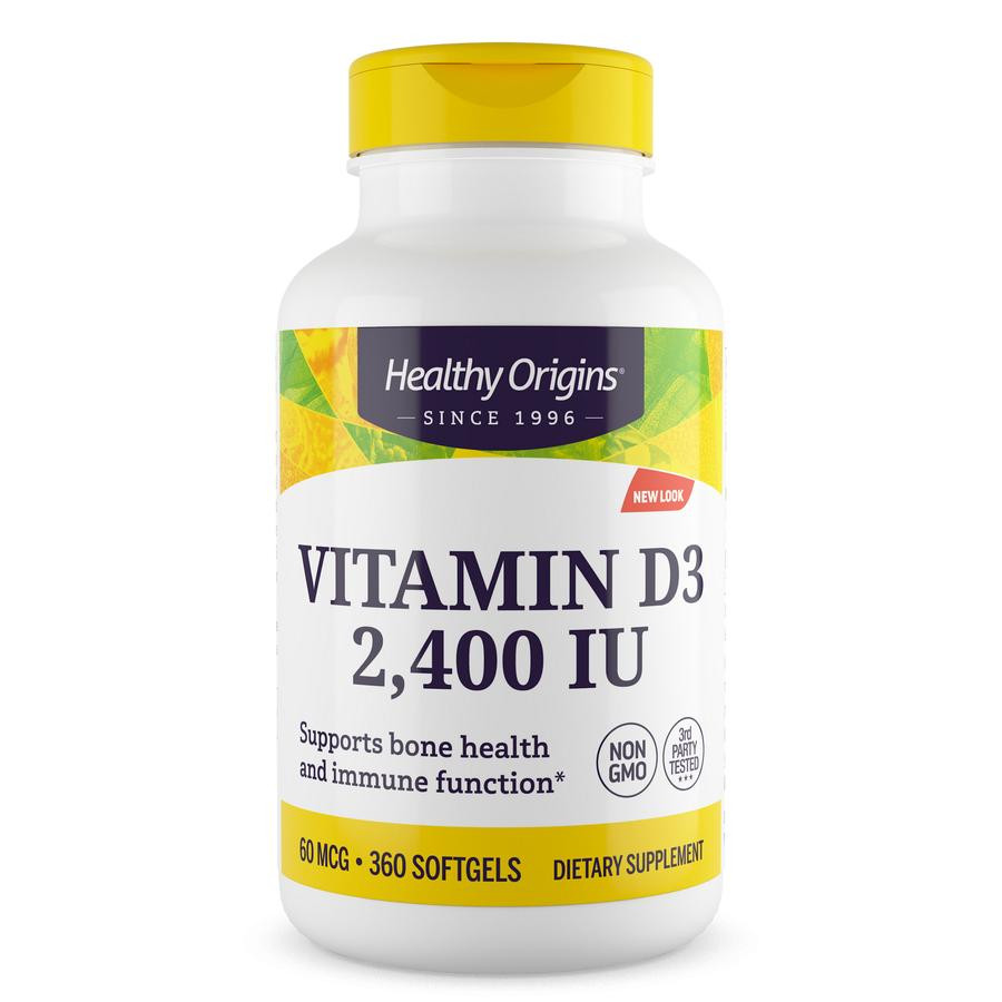 Healthy Origins Vitamin D3 Gels 2,400 IU 360 softgels - зображення 1