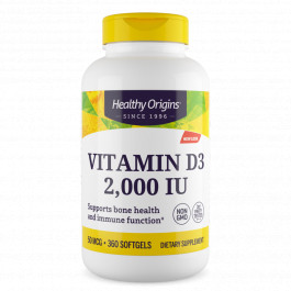 Healthy Origins Vitamin D3 Gels 2,000 IU 360 softgels
