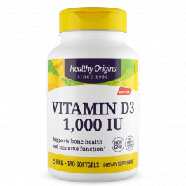 Healthy Origins Vitamin D3 Gels 1,000 IU 180 softgels