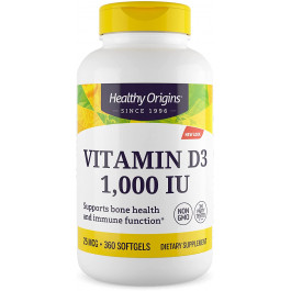 Healthy Origins Vitamin D3 Gels 1,000 IU 360 softgels