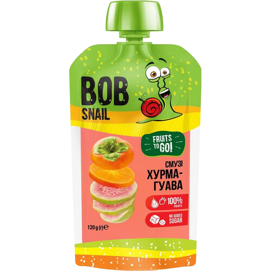 Bob Snail Пюре фруктовое Смузи Хурма-гуава 120 г - зображення 1