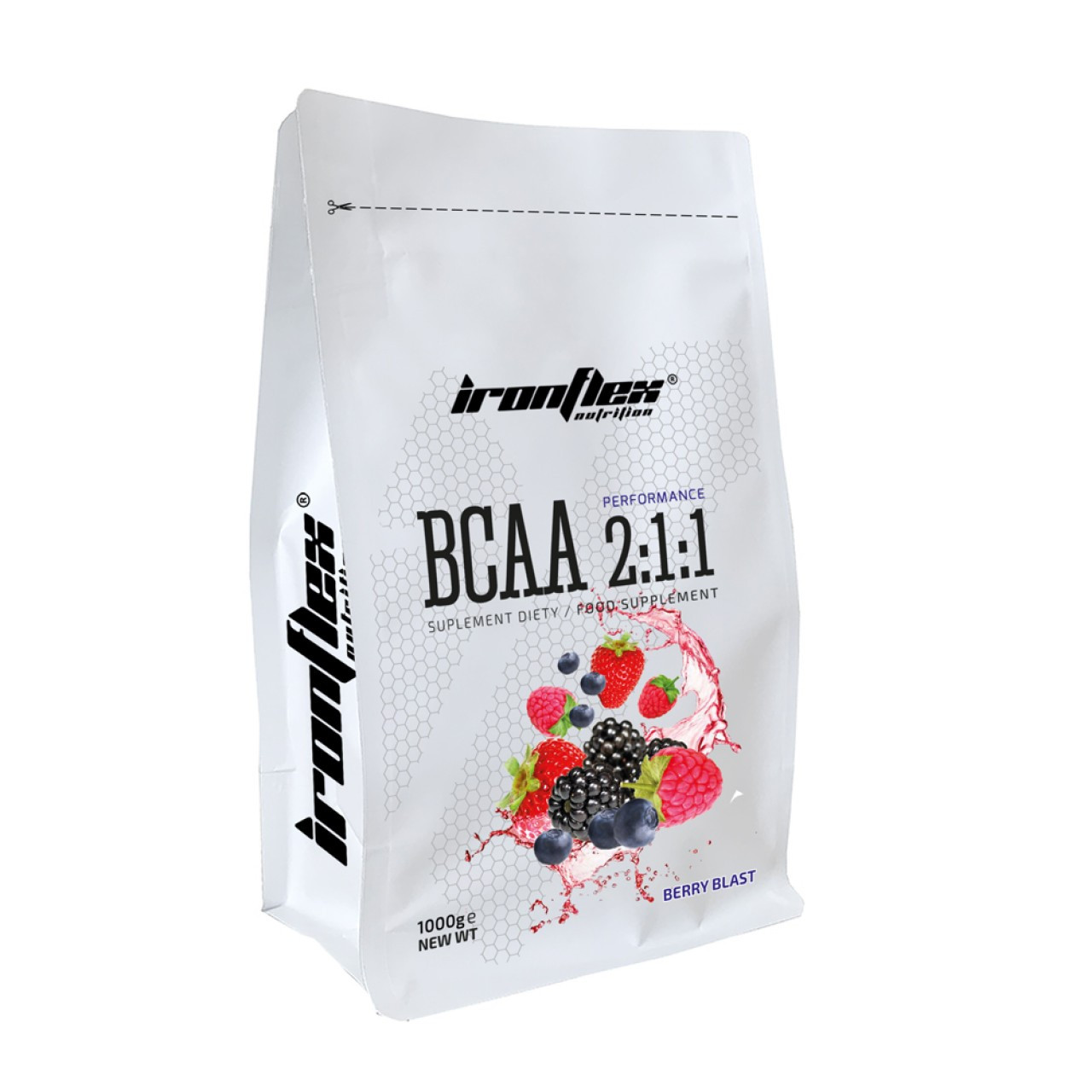 IronFlex Nutrition BCAA 2-1-1 Performance 1000 g /200 servings/ Berry Blast - зображення 1