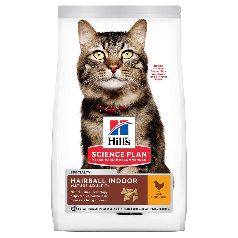 Hill's Science Plan Feline Mature Adult 7+ Hairball Indoor Chicken - зображення 1