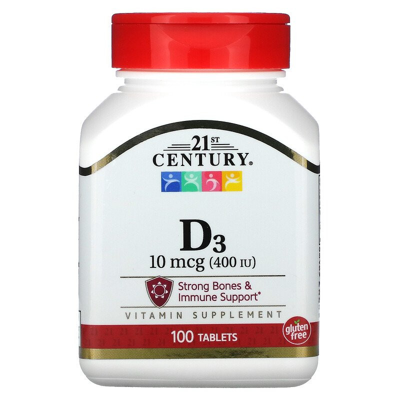 21st Century Vitamin D3 10 mcg /400 IU/ 100 tabs - зображення 1