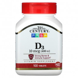 21st Century Vitamin D3 10 mcg /400 IU/ 100 tabs