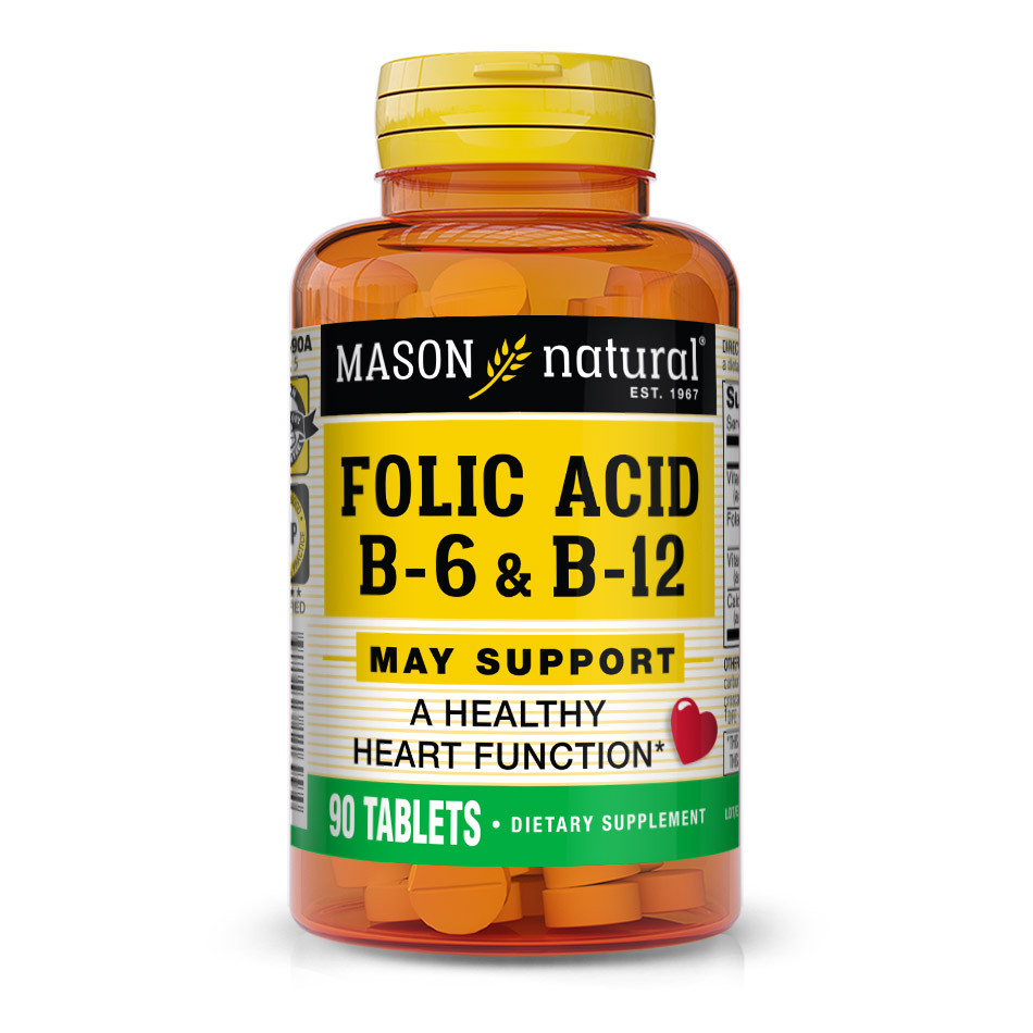 Mason Natural Folic Acid B-6 & B-12 90 tabs - зображення 1