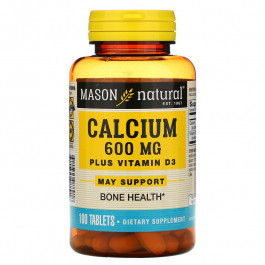 Mason Natural Calcium 600 mg Plus Vitamin D3 100 tabs