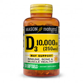 Mason Natural Vitamin D3 250 mcg /10,000 IU/ 30 softgels