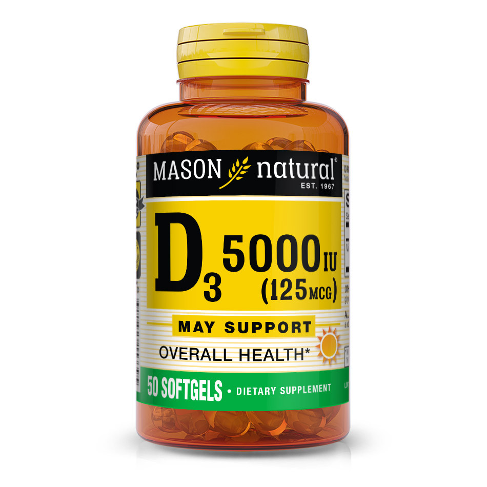 Mason Natural Vitamin D3 125 mcg /5,000 IU/ 50 softgels - зображення 1