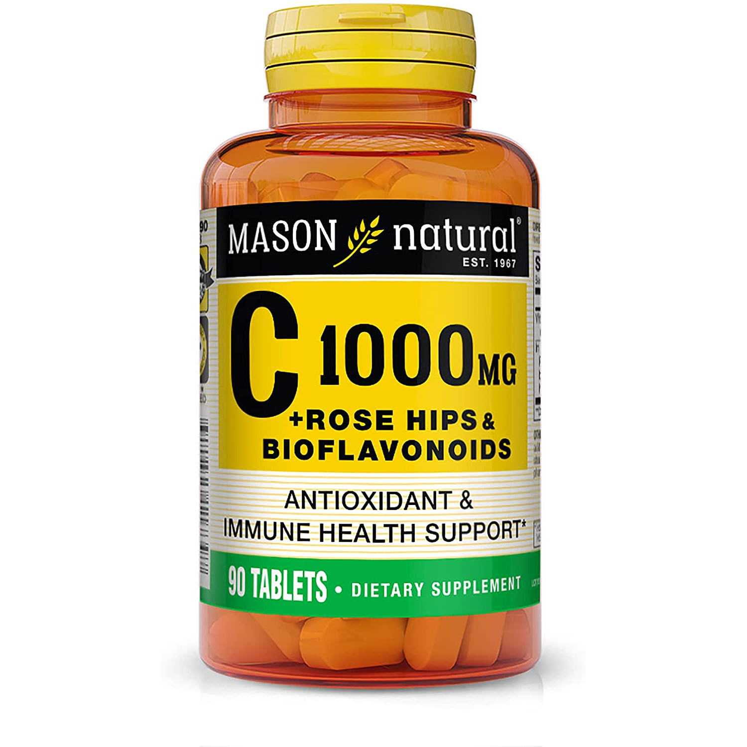 Mason Natural Vitamin C 1,000 mg Plus Rose Hips and Bioflavonoids Complex 90 tabs - зображення 1